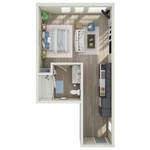 Studio - K floor plan